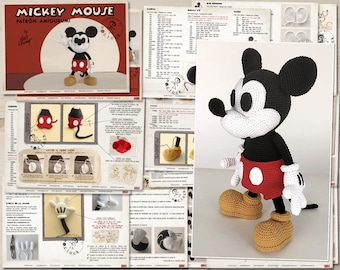 MICKEY MOUSE Amigurumi · Spaans patroon, Engels patroon