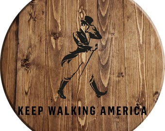 Bar Sign Whiskey - Keep Walking American Tophat Bar Sign Barrel 18 Inch Top Home Bar Decor