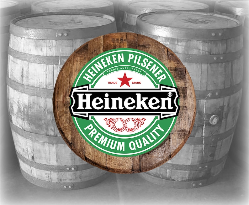Heineken Beer Barrel Bar Sign Rustic Decor Aged Oak Barrel Etsy