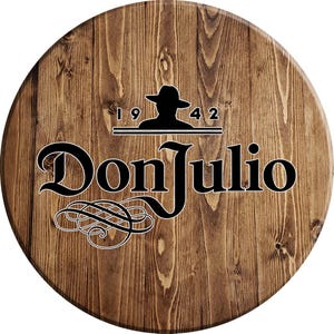 Bar Sign Don DJ Tequila Bar Sign Inspired by Whiskey Barrel 18 Inch Top Home Bar Decor