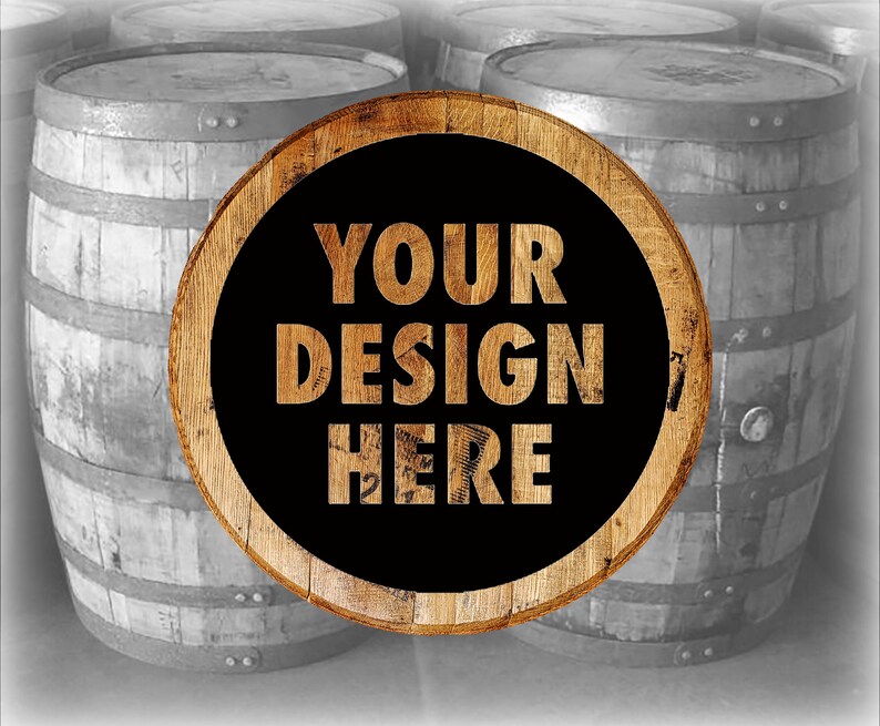 Full Custom Design Whiskey Barrel Head Personalized Printed Rustic