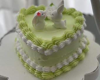 Gâteau faux coeur Kissing Bunnies