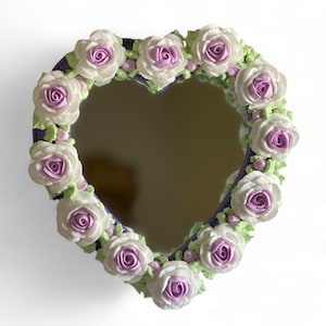 Lavendar Faux Cake Mirror with Roses