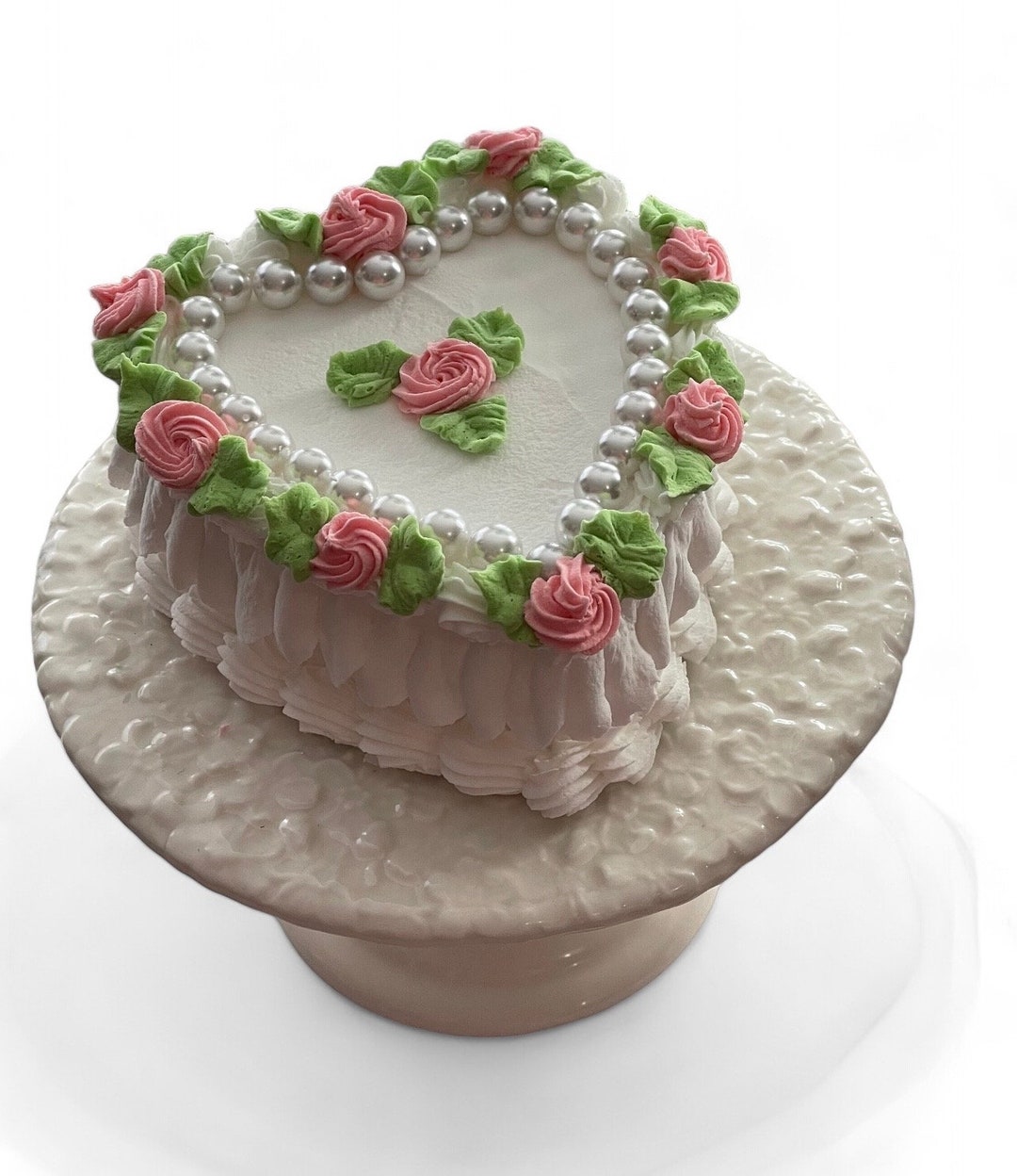 Shabby Chic Rosebud Heart Mini Cake - Etsy