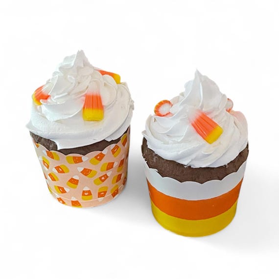 フェイクキャンディコーンカップケーキ（2個セット）：ハロウィンの段 