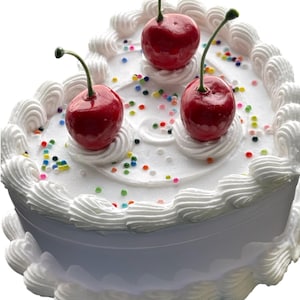 Weiße drei Kirsche Streuen Faux Kuchen Schmuckschatulle