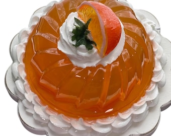 Faux Orange Jello USB Lamp – Handmade Retro Dessert Light – Kawaii Fake Food Decor