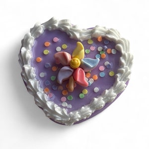 Purple Two Mirror Compact with Sprinkles and Pinwheel Fake Cake