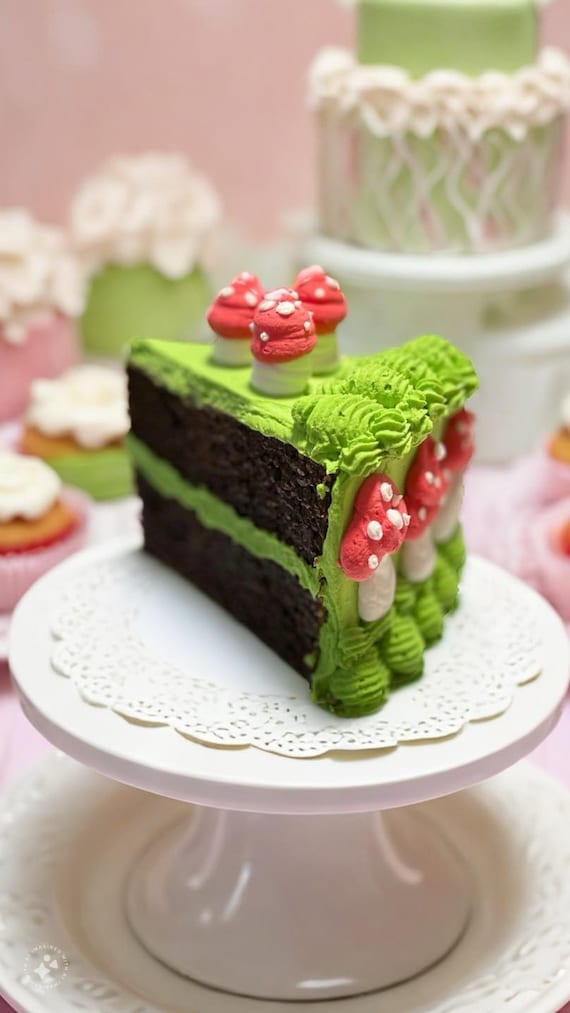 Toadstool Faux Cake Slice - Etsy