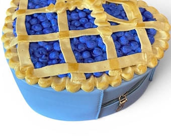 かぎ針編みのメンズバッグ/スマホケース、ハンバーガーとフライド