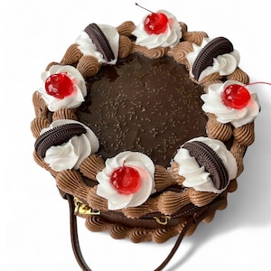 Chocolate Sundae Cake Purse: Novelty Faux Dessert Handbag