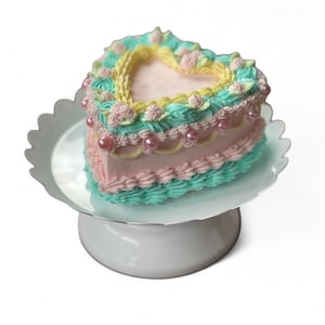 Vintage Heart Shaped Fake Cake/Faux Cake in Free Gift Box