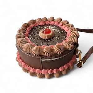 Chocolate Cherry Layer Cake Purse – Large Novelty Crossbody & Handbag