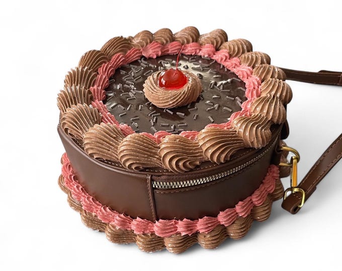 Chocolate Cherry Layer Cake Purse – Large Novelty Crossbody & Handbag