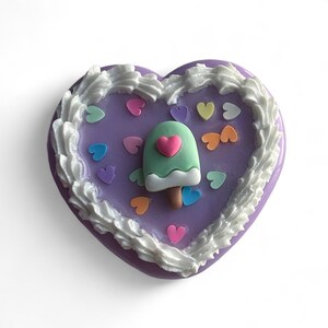 Purple Two Mirror Compact with Sprinkles and Ice Cream Bar Fake Cake