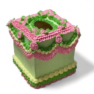 Gartengrün Faux Kuchen Taschentücherbox