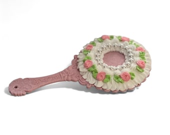 Shabby Chic Rosebud Hand Mirror