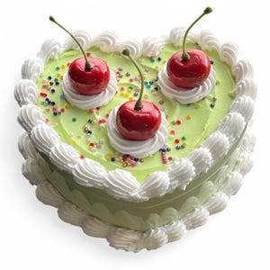 Hellgrün drei Kirsche Streuen Faux Kuchen Schmuckschatulle