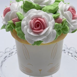 Faux Bunny Rose Jumbo Cupcake Container image 2