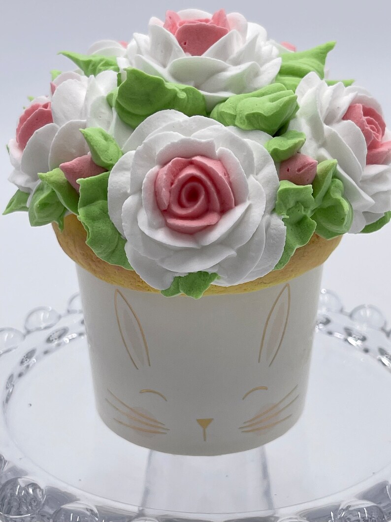 Faux Bunny Rose Jumbo Cupcake Container image 2