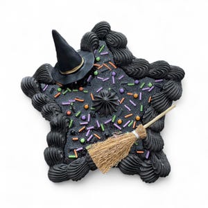 Witchy Star Cake Leather Purse: Goth Kawaii Halloween Crossbody