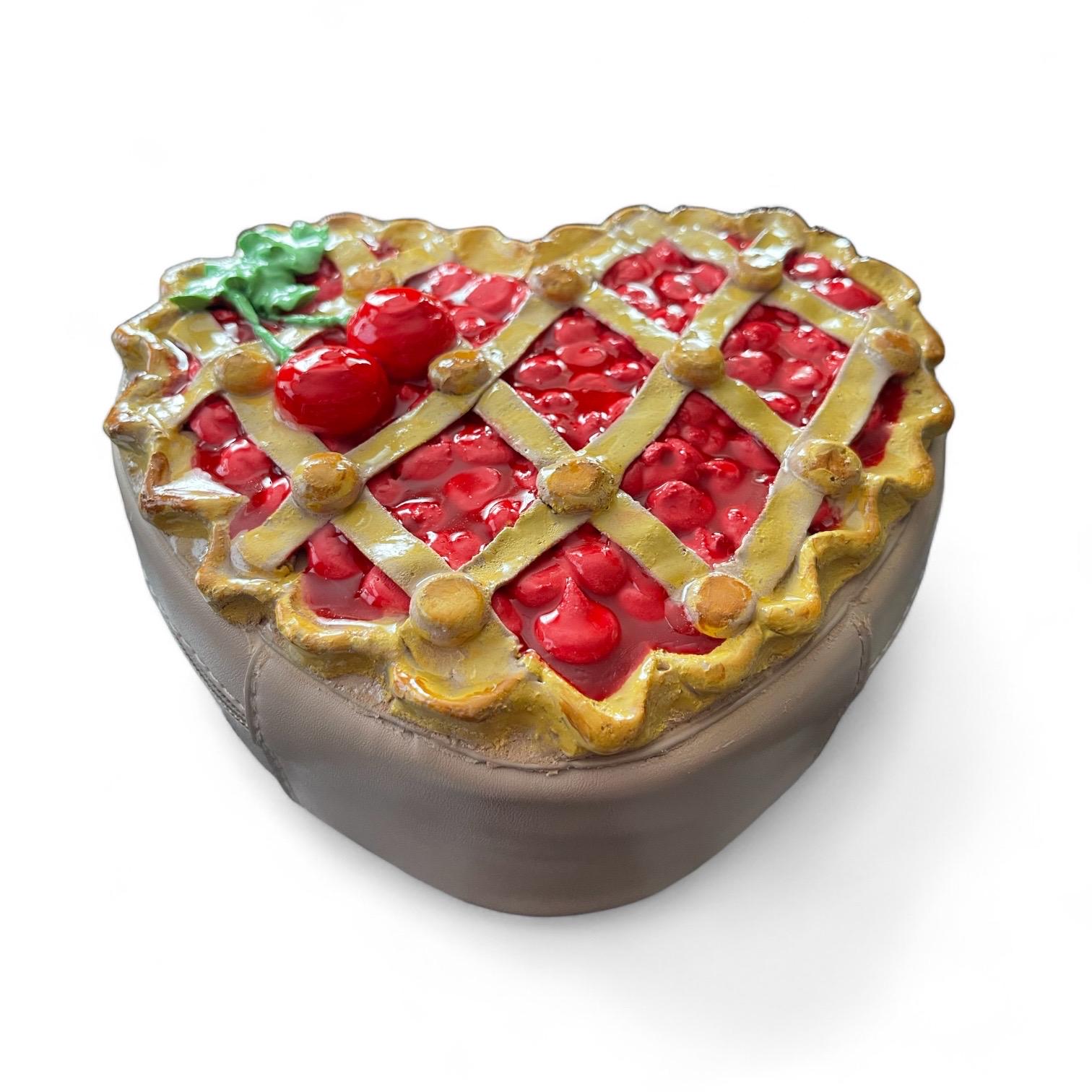 Faux Cherry Pie Purse/tan Heart Shaped