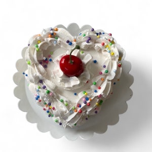 White Iced and Sprinkles Heart Cake/Fake Cake