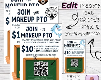 Bearbeitbare PTO / PTA Flyer Vorlage, Schulveranstaltungsdesign (Canva)