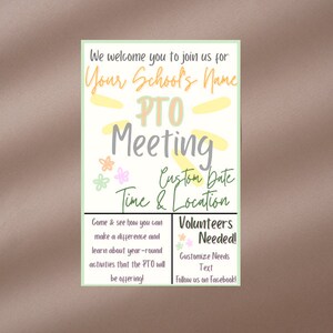 PTO meeting template . Canva Edit . Digital Download . Instant Download . PTO Meeting Flyer . School PTO templates . Custom Templates