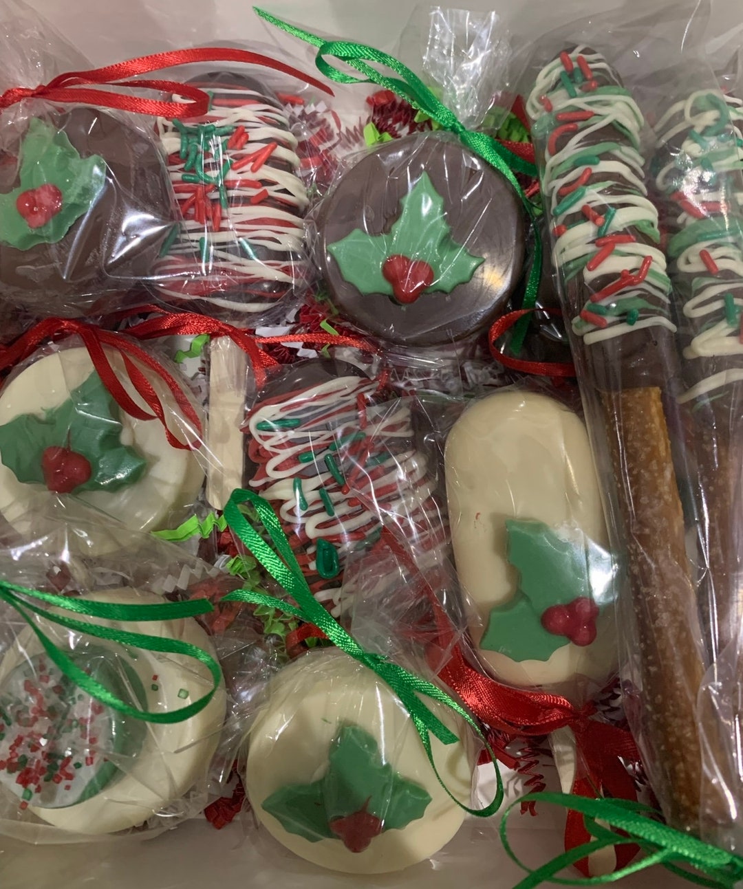 Beautiful Christmas Holiday Chocolate Dipped Treats Candy. Christmas