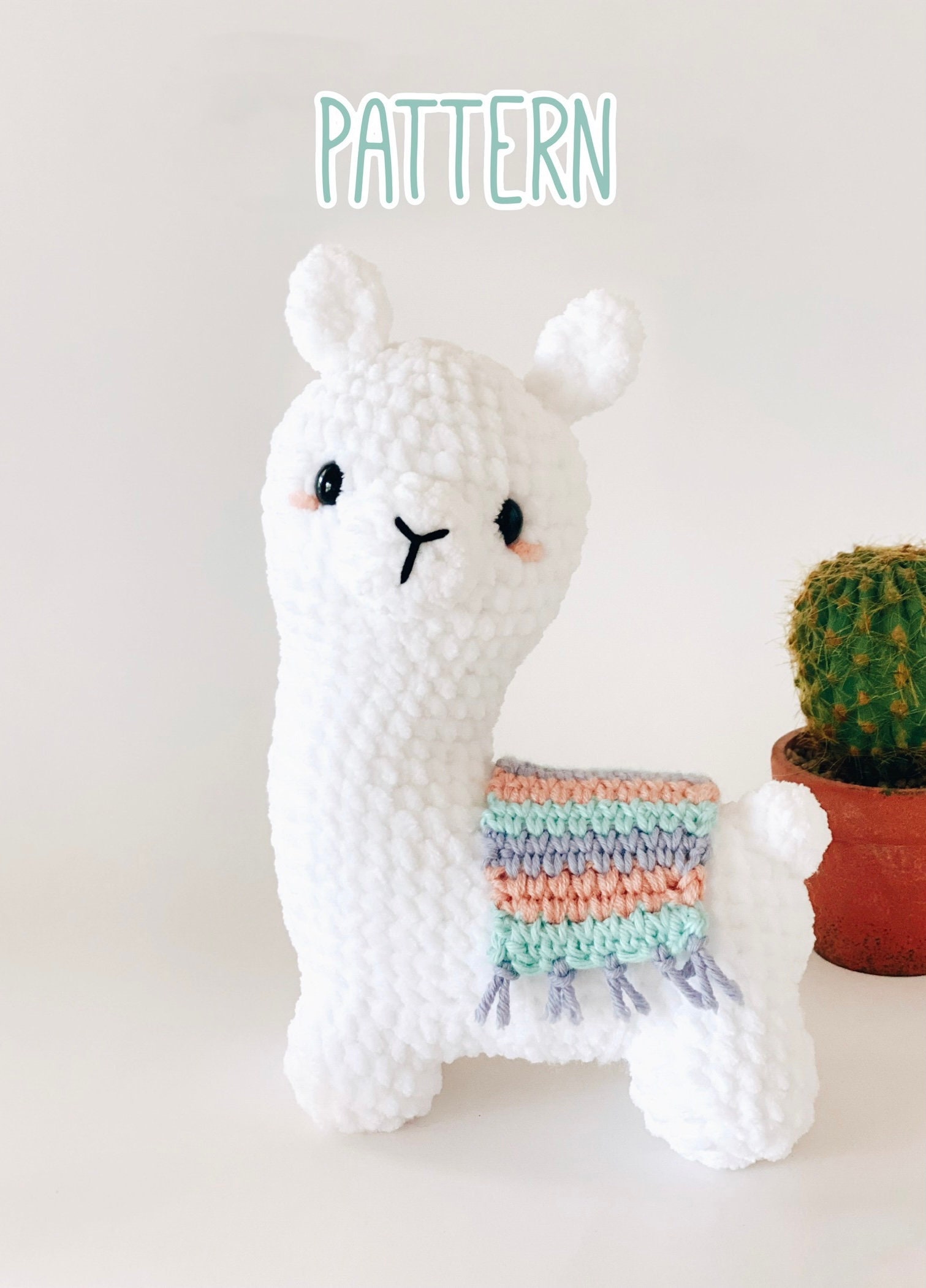 Layla the Llama Crochet PDF PATTERN - Llama crochet pattern, crochet animal, crochet plushies, crochet amigurumi, Alpaca crochet, llama gift
