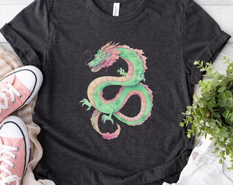 Asian Dragon Shirt, Watercolor Fantasy Tee, Soft Girl Streetwear T-Shirt, Dragon Lover Gift