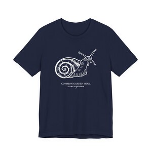 Cottagecore Snail Shirt, Botanical Garden Tee, Nature Lover Gift Navy