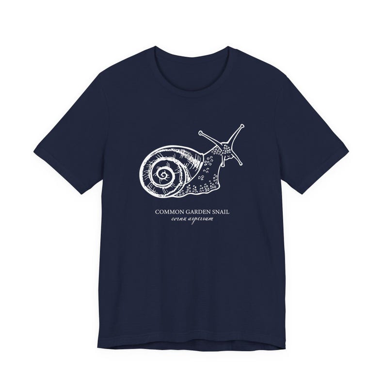 Cottagecore Snail Shirt, Botanical Garden Tee, Nature Lover Gift Navy