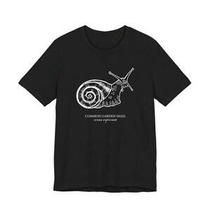 Cottagecore Snail Shirt, Botanical Garden Tee, Nature Lover Gift Black