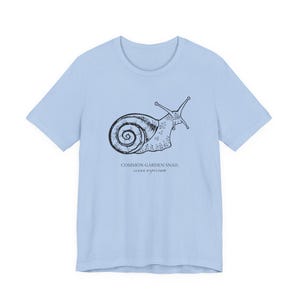 Cottagecore Snail Shirt, Botanical Garden Tee, Nature Lover Gift Baby Blue