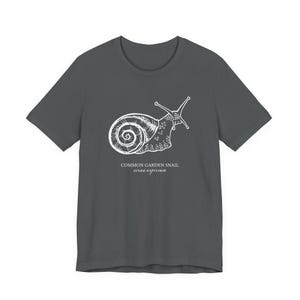 Cottagecore Snail Shirt, Botanical Garden Tee, Nature Lover Gift Asphalt
