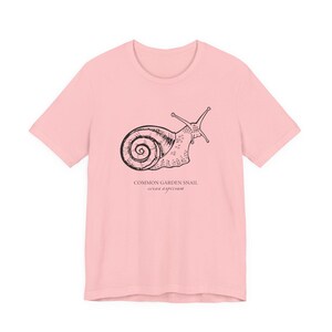 Cottagecore Snail Shirt, Botanical Garden Tee, Nature Lover Gift Pink