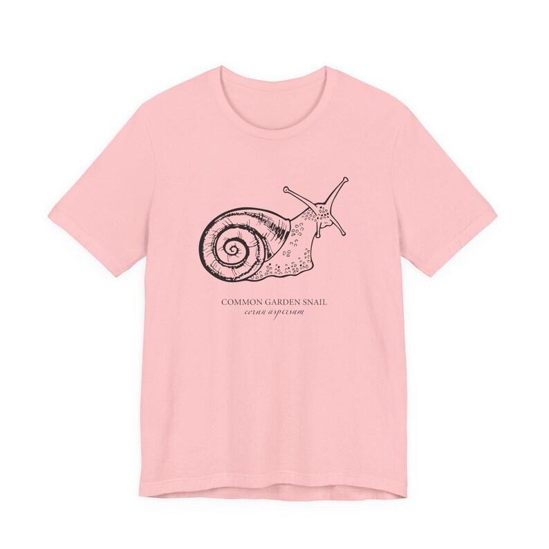 Cottagecore Snail Shirt, Botanical Garden Tee, Nature Lover Gift Pink