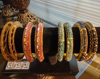 Kundan Polki Bangles: Indian Nizami Kara Set