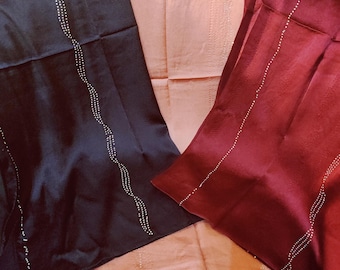 Luxury Satin Diamond Scarf & Stole – Versatile Dupatta in Rich Colors