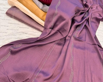 Satin Diamond Pattern Scarf & Stole – Elegant Dupatta in Multiple Colors