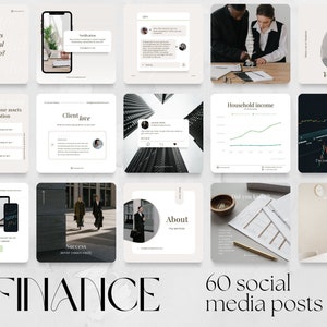 60 Financial Advisor Social Media Posts Templates | personal finance assistant, financial specialist analyst, investment broker, money man