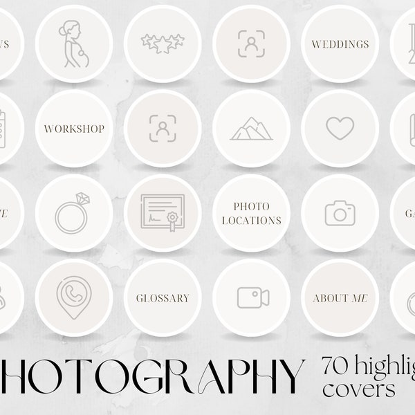 70 Photography Story Highlight Cover Templates | social media wedding family portrait photographer Instagram Facebook design photo studio