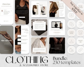 230 Fashion BUDNLE: berichten op sociale media, verhalen, sjabloon voor hoogtepunten | Kledingaccessoires Juwelierswinkel, Stylistbedrijf