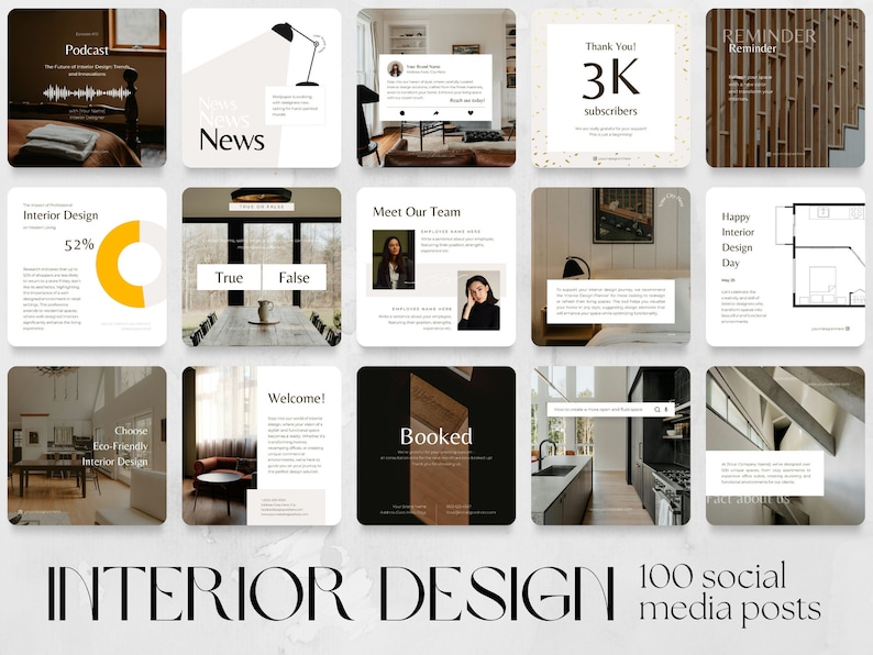 100 Interior Design Social Media Post Templates | Property Staging ...