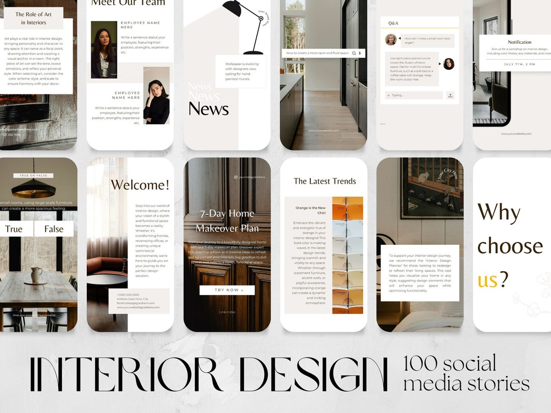 100 Interior Design Social Media Story Templates | Property Staging ...