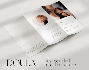 Doula Brochure: Trifold Customizable Canva Template (Digital Download)