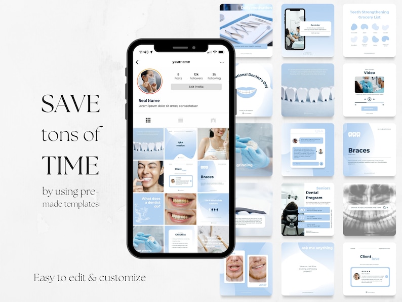 60 Dental Social Media Posts Templates Dentist Clinic Etsy
