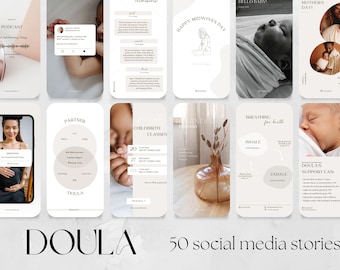 Doula Social Media Stories Templates: Doula Marketing (Digital Download)